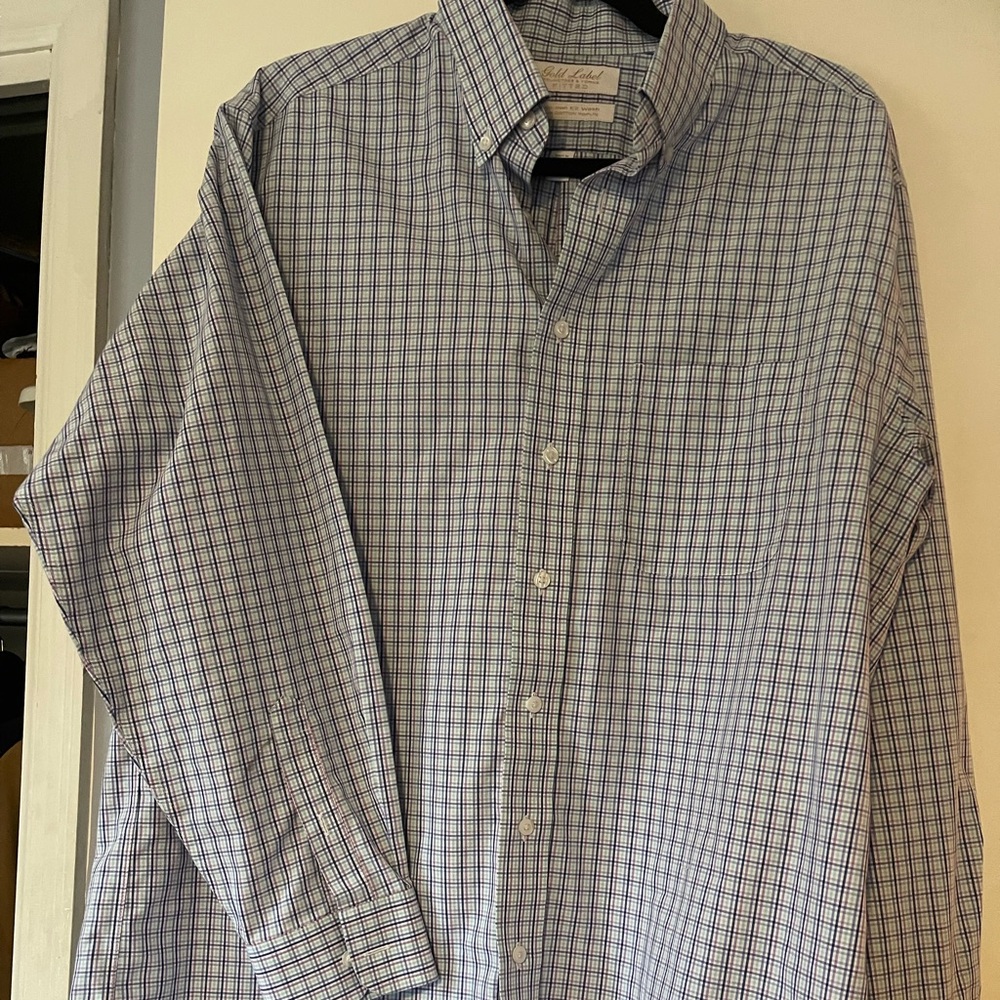 Gold Label fitted button-down men’s shirt, size 16 neck